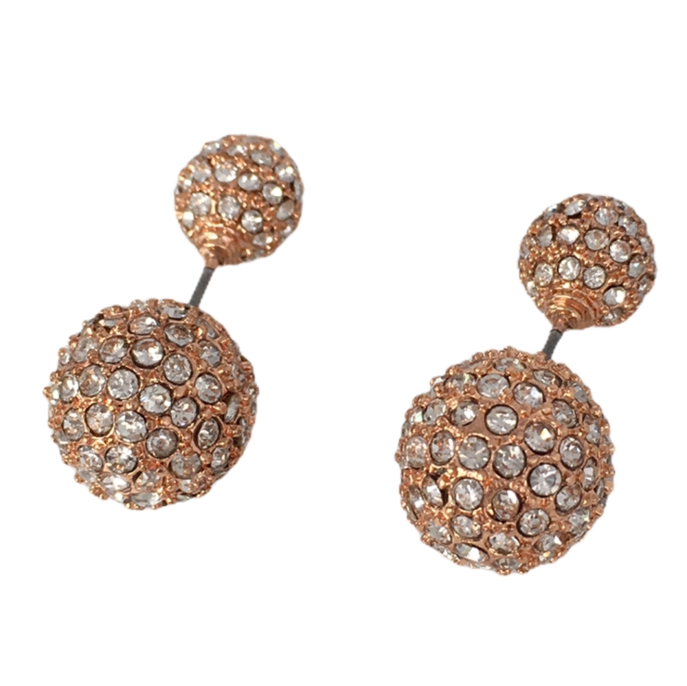 High End Rose Gold and Pave Peek-a-boo Earrings